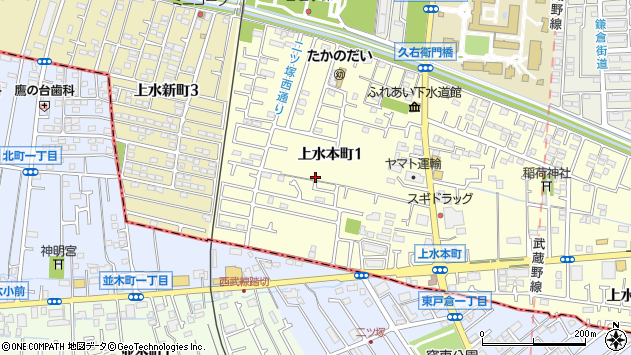 〒187-0022 東京都小平市上水本町の地図