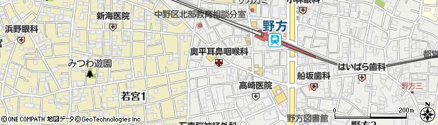 耳鼻咽喉科　奥平医院周辺の地図