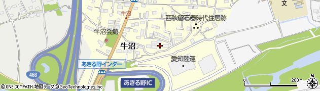 東京都あきる野市牛沼周辺の地図