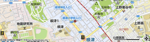 文京区立根津図書室周辺の地図