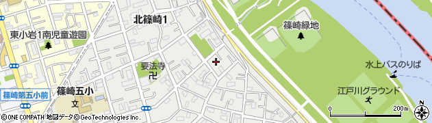 東京都江戸川区北篠崎周辺の地図