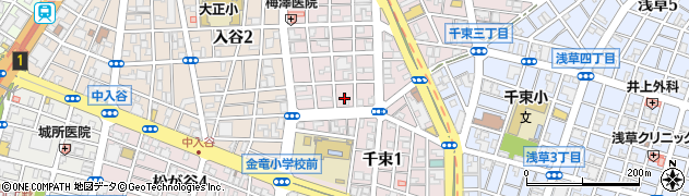 東京都台東区千束2丁目2周辺の地図