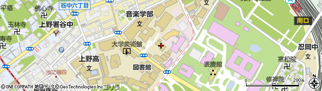 東京芸術大学　上野キャンパス周辺の地図