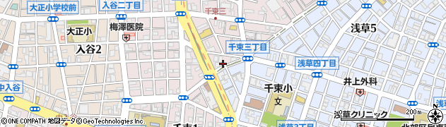 東京都台東区千束3丁目8周辺の地図