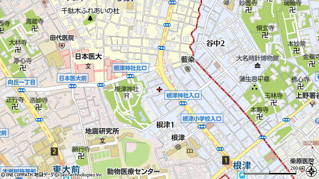 〒113-0031 東京都文京区根津の地図