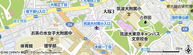 筑波大附小入口周辺の地図