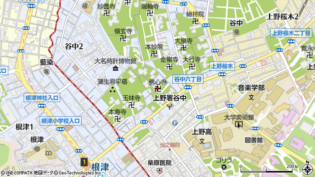 〒110-0001 東京都台東区谷中の地図