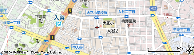 東京都台東区入谷周辺の地図