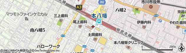 忍家 本八幡駅南口店周辺の地図