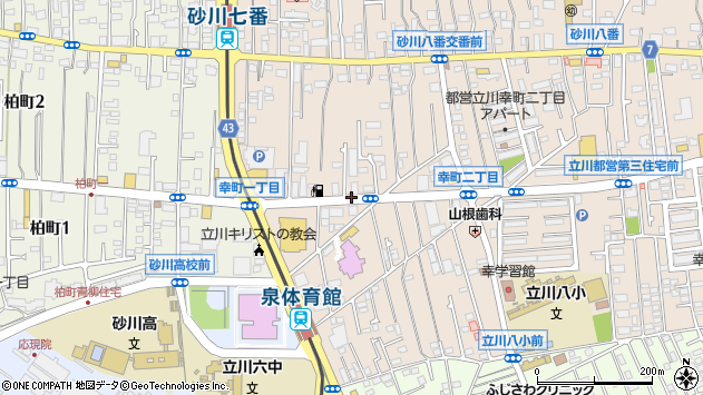 〒190-0002 東京都立川市幸町の地図