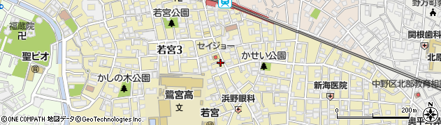 中野若宮郵便局 ＡＴＭ周辺の地図