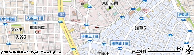 東京都台東区千束3丁目4周辺の地図