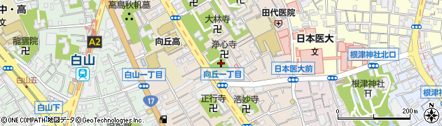 東京都文京区向丘周辺の地図