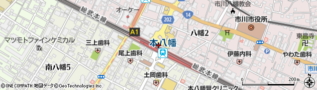 大川水産株式会社　本八幡店周辺の地図