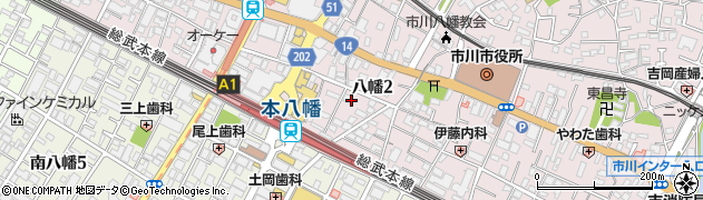 炭火串焼厨房 くふ楽 本八幡店周辺の地図