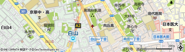 文京白山上郵便局周辺の地図