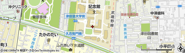 津田塾大学　守衛所周辺の地図