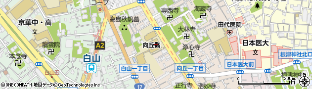 東京都立向丘高等学校周辺の地図