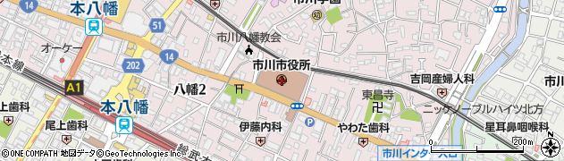 千葉銀行市川市役所出張所 ＡＴＭ周辺の地図