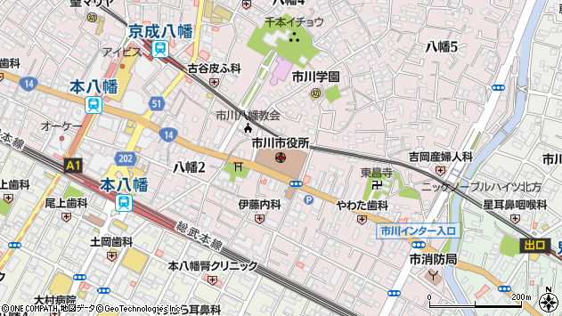 〒272-0000 千葉県市川市（以下に掲載がない場合）の地図