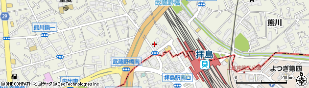東京都福生市熊川1395-1周辺の地図