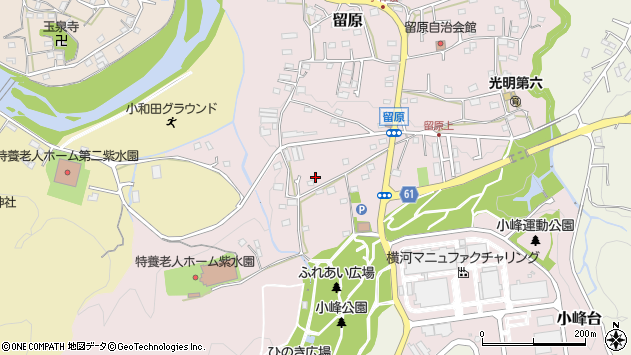 〒190-0152 東京都あきる野市留原の地図