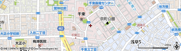 東京都台東区千束3丁目22周辺の地図