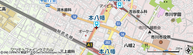 本八幡駅周辺の地図