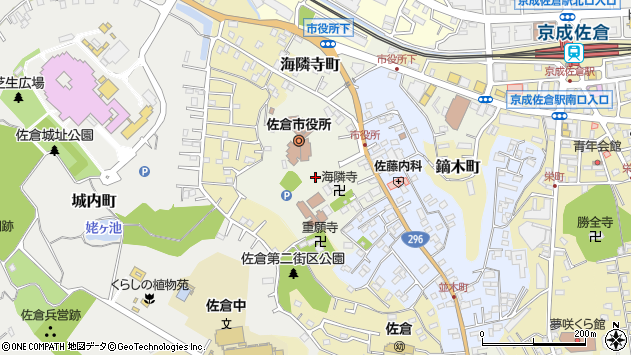 〒285-0013 千葉県佐倉市海隣寺町の地図