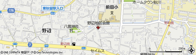 あきる野市　前田児童館周辺の地図