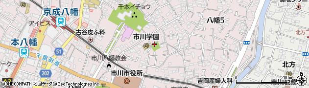 千葉県市川市八幡周辺の地図
