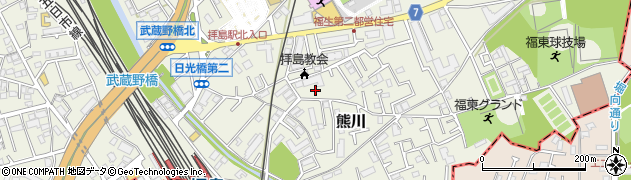 東京都福生市熊川1674-16周辺の地図