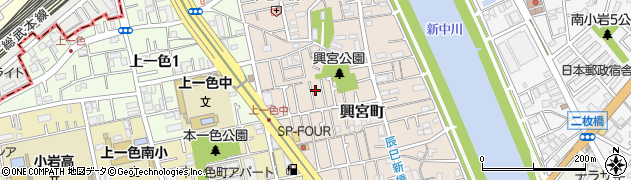 東京都江戸川区興宮町13-11周辺の地図
