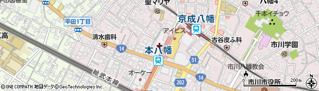 日能研　本八幡校周辺の地図