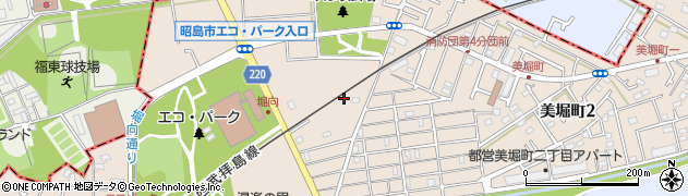 東京都昭島市美堀町周辺の地図
