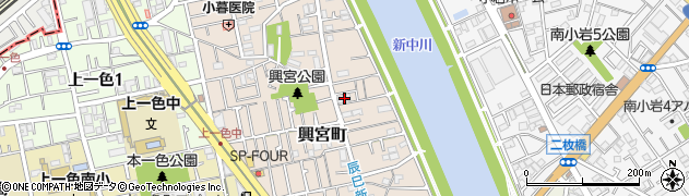 東京都江戸川区興宮町22-1周辺の地図