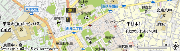 文京向丘二郵便局周辺の地図