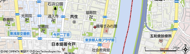 東京都台東区橋場1丁目13周辺の地図