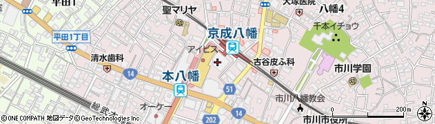 ファミリーマート京成八幡駅前店周辺の地図