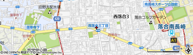 ファミリーマート新宿西落合三丁目店周辺の地図