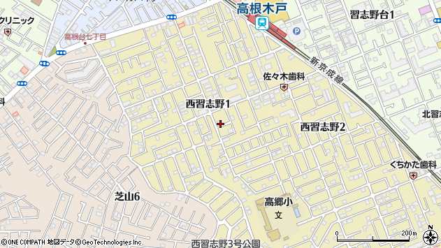 〒274-0815 千葉県船橋市西習志野の地図