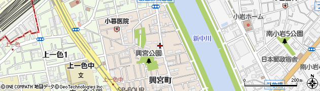 東京都江戸川区興宮町周辺の地図