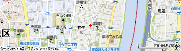 東京都台東区橋場1丁目17-14周辺の地図
