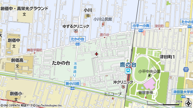 〒187-0024 東京都小平市たかの台の地図