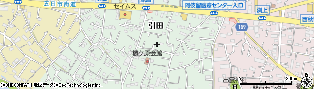東京都あきる野市引田524周辺の地図
