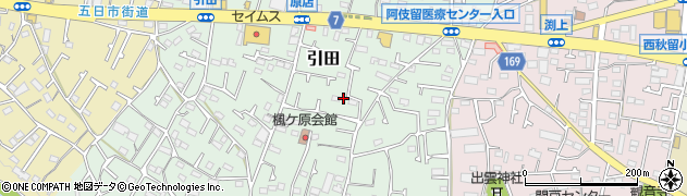 東京都あきる野市引田523周辺の地図