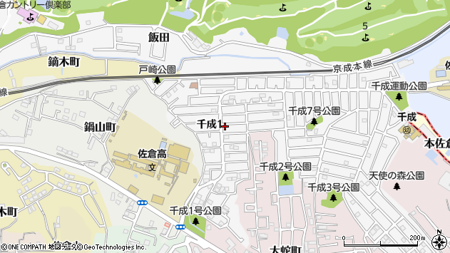 〒285-0034 千葉県佐倉市千成の地図