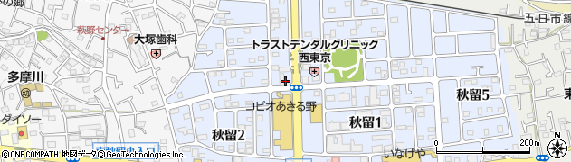ファミリーマートあきる野秋留店周辺の地図