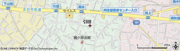 東京都あきる野市引田529周辺の地図