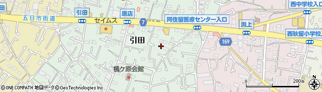 東京都あきる野市引田534周辺の地図